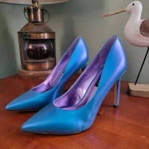 Nine West Shimmering Blue Heels